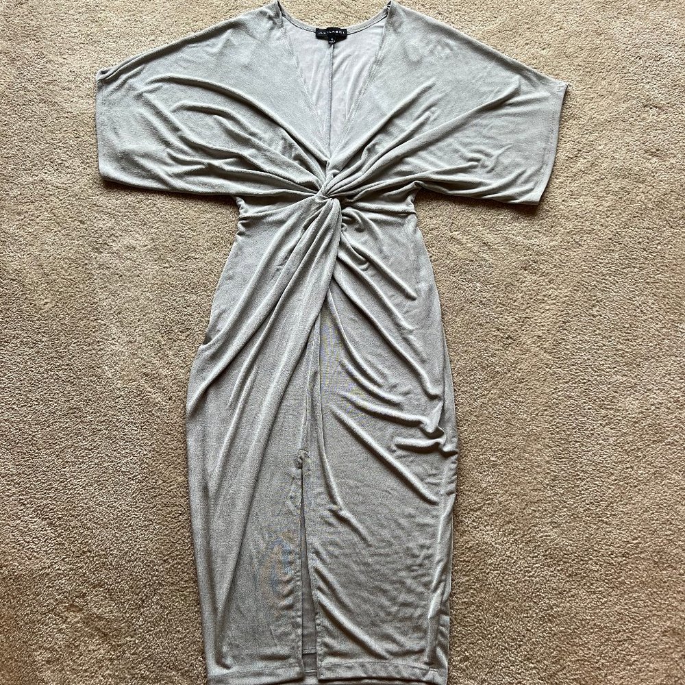 JLUXLABEL Gray Twist Front Dress